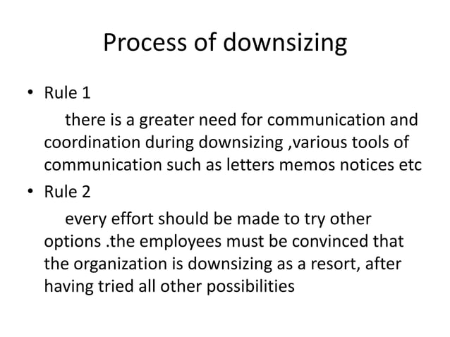 Process of downsizing | PPTX