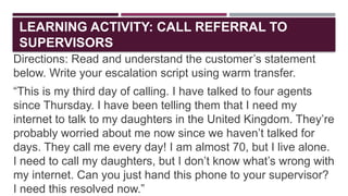 Agent Referral Talk Script Process of Handling off Customers to Supervisors.pptx