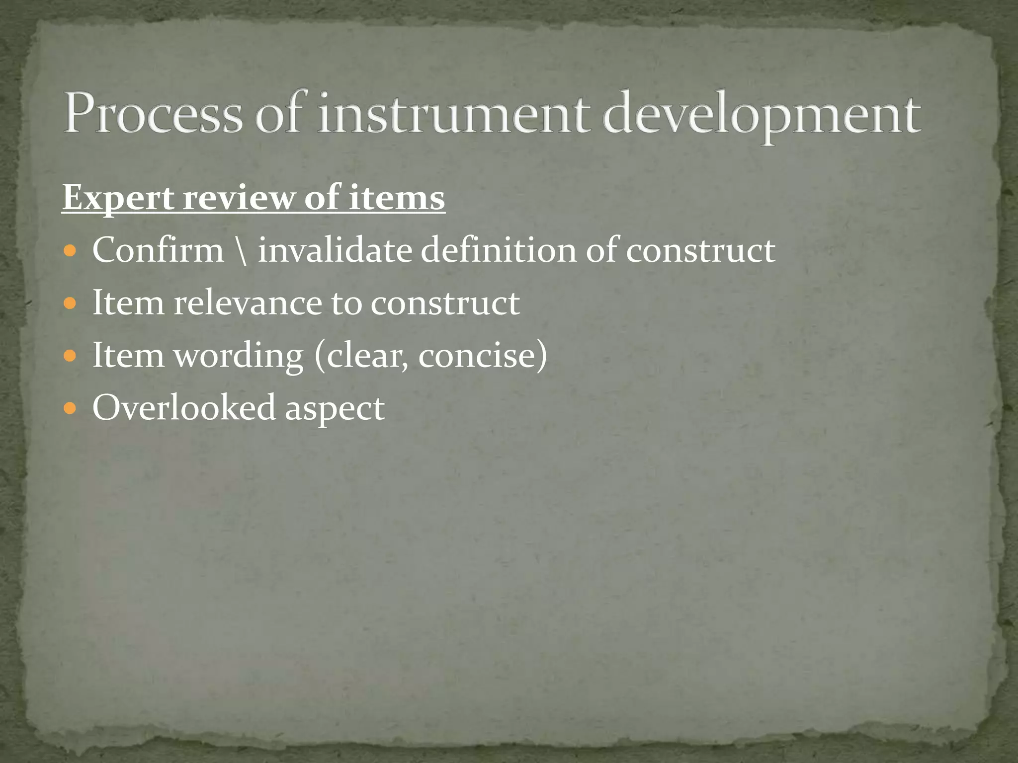 Instrument Development Process of instrument develoment | PPTX