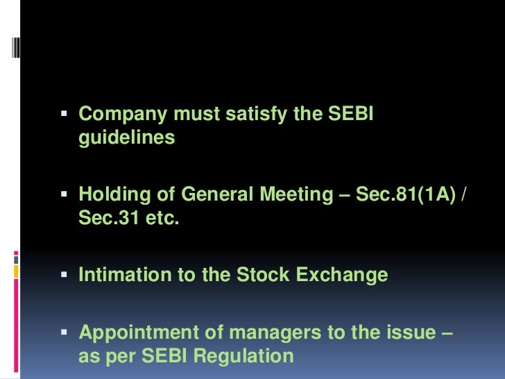 Sebi requirements for ipo