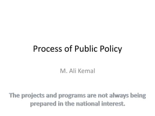 Process of Public Policy
M. Ali Kemal
 