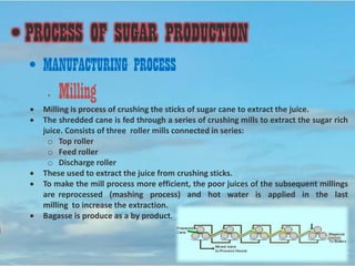 • PROCESS OF SUGAR PRODUCTION
• MANUFACTURING PROCESS
• FILTRATION
• Clarified mud from the clarifier further filtered in ...