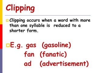 Process of word formation lesson 3 | PPT
