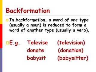 Process of word formation lesson 3 | PPT