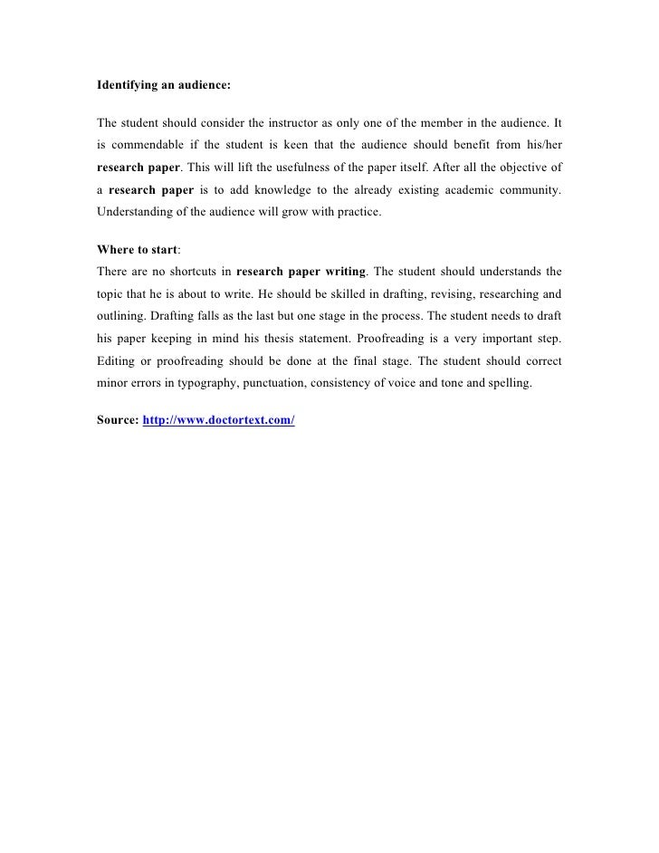 Process of writing a research paper