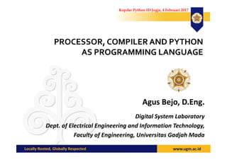 Processor, Compiler and Python Programming Language | PPT