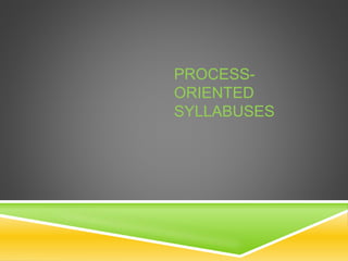 PROCESS-
ORIENTED
SYLLABUSES
 