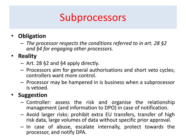 Controller-to-processor agreements | PPT