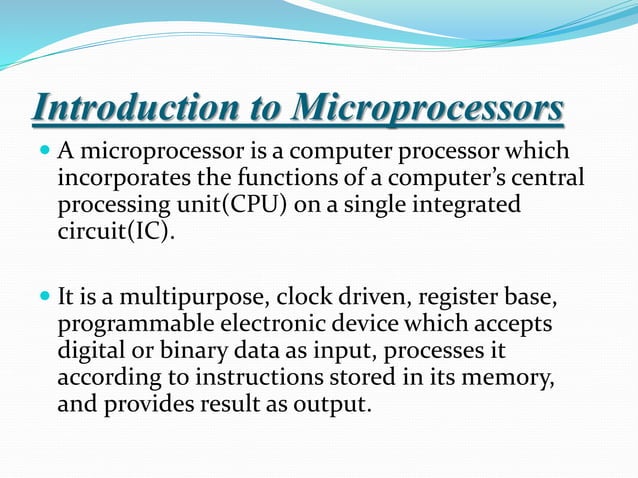 Genesis & Progression of Processors in CPU | PPT