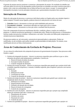 Processos da Gerencia de Projetos