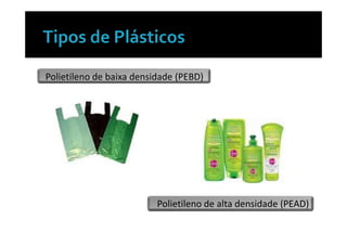 Polietileno de baixa densidade (PEBD)




                          Polietileno de alta densidade (PEAD)
 