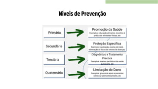 Níveis de Prevenção
 