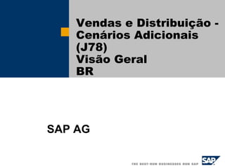 Vendas e Distribuição -
Cenários Adicionais
(J78)
Visão Geral
BR
SAP AG
 