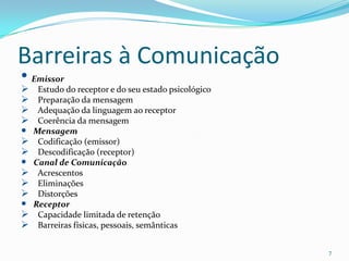 Barreirasà ComunicaçãoEmissor  