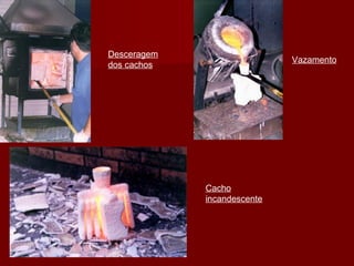 Desceragem
dos cachos
Vazamento
Cacho
incandescente
 