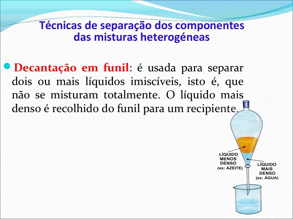 Um Químico Separou Os Componentes De Uma Mistura