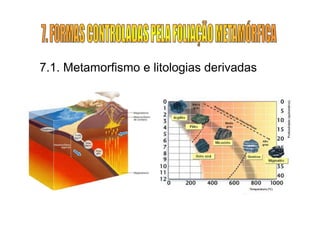 7.1. Metamorfismo e litologias derivadas
 