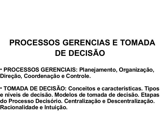 Curso processos gerenciais
