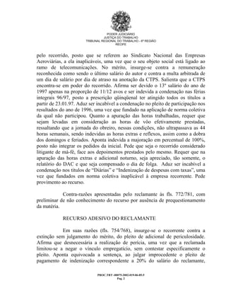 Processo Trabalhista Piloto King Acidentado