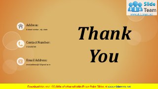www.company name 13
Thank
You
Address:
# street number, city, state
Contact Number:
0123456789
Email Address:
emailaddress@123gmail.com
 