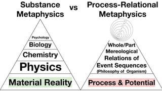 Chemistry
Biology
Psychology
Physics
Material Reality
Substance
Metaphysics
Whole/Part
Mereological
Relations of
Event Seq...