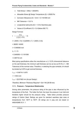 PROCESS PIPING FUNDAMENTALS CODES AND STANDARDS MODULE 1 visual data 4