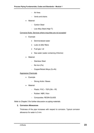 Fluid Codes.pdf Process piping fundamentals, codes and standards module 1 | PDF