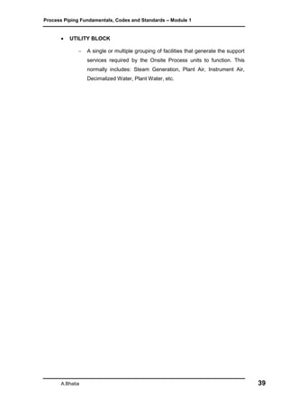 PROCESS PIPING FUNDAMENTALS CODES AND STANDARDS MODULE 4 PDF visual data 5