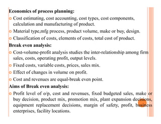 Process planning and cost estimation unit ii | PDF