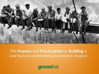 The Process and Practicalities in Building a
Lead Nurture and Marketing Automation Program
 