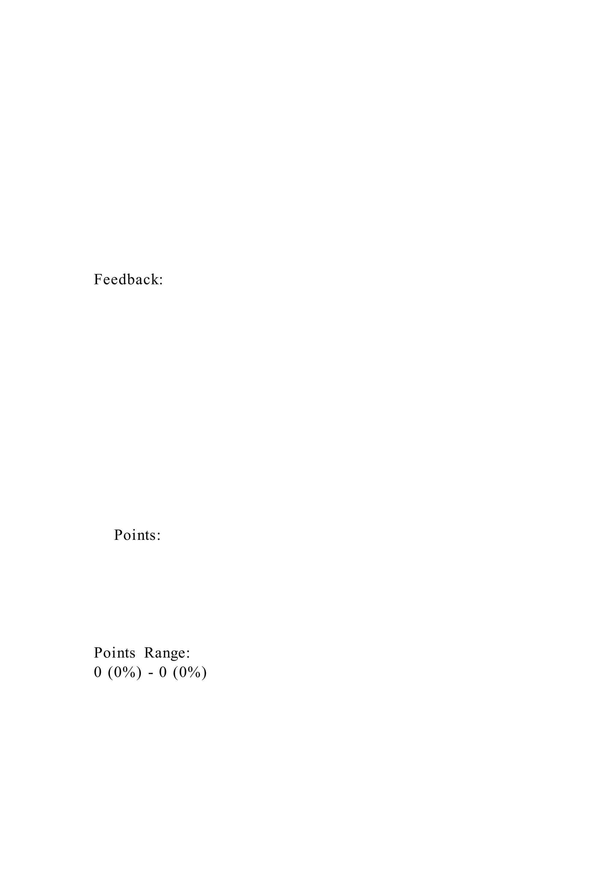 Feedback:
Points:
Points Range:
0 (0%) - 0 (0%)
 