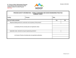 Nevada Code Program Process safety information program Nevada.pdf