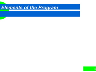 59
Elements of the Program
 