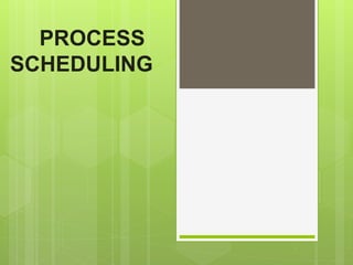 PROCESS
SCHEDULING
 