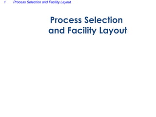 Process Selection  and Facility Layout 