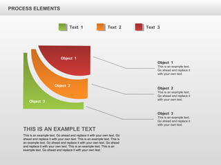 PROCESS ELEMENTS
THIS IS AN EXAMPLE TEXT
This is an example text. Go ahead and replace it with your own text. Go
ahead and replace it with your own text. This is an example text. This is
an example text. Go ahead and replace it with your own text. Go ahead
and replace it with your own text. This is an example text. This is an
example text. Go ahead and replace it with your own text.
Object 1
This is an example text.
Go ahead and replace it
with your own text.
Object 2
This is an example text.
Go ahead and replace it
with your own text.
Object 3
This is an example text.
Go ahead and replace it
with your own text.
Object 1
Object 2
Object 3
Text 1 Text 2 Text 3
 