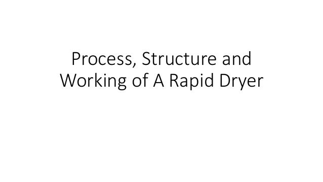 Process, Structure and
Working of A Rapid Dryer
 