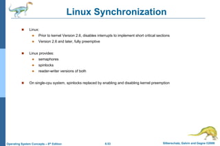 process synchronisation operating system | PPTX