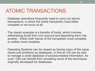 Atomic Database Process synchronization in Operating Systems | PPTX