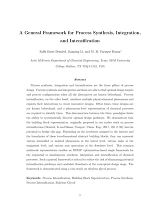 Process Synthesis, Integration.pdf