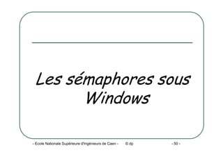- Ecole Nationale Supérieure d'Ingénieurs de Caen - © dp - 50 -
Les sémaphores sous
Windows
 