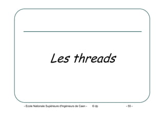 - Ecole Nationale Supérieure d'Ingénieurs de Caen - © dp - 55 -
Les threads
 