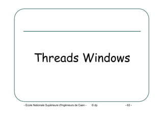 - Ecole Nationale Supérieure d'Ingénieurs de Caen - © dp - 63 -
Threads Windows
 
