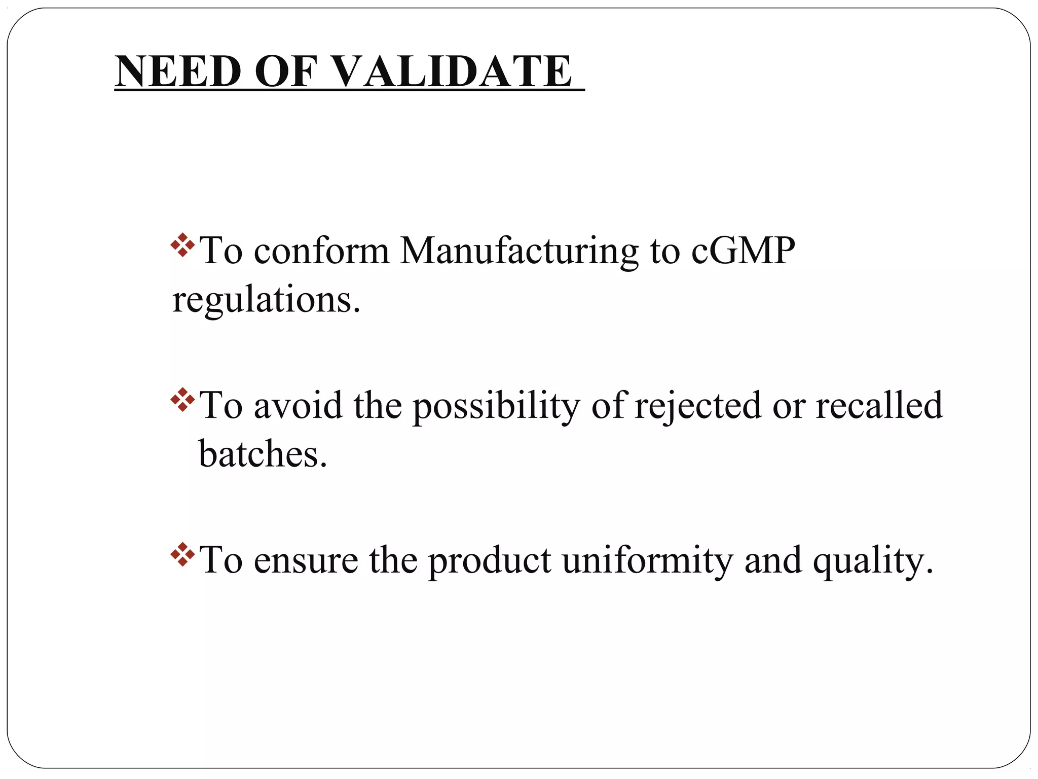 Process validation Ointment Cream LIquid Oral | PPT