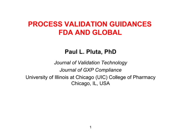 Process Validation Guidances FDA and Global | PDF | Pharmaceutical ...