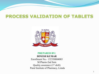 1
PREPARED BY:
DINESH KUMAR
Enrollment No.- 132330804003
M.Pharm-2nd Sem
Quality assurance (1st shift)
Parul Institute of Pharmacy, Limda
 