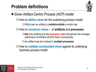 Process view framework for artifact centric business processes | PPT