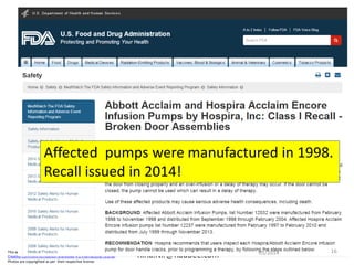 This work is licensed under a
Creative Commons Attribution-ShareAlike 4.0 International License.
Photos are copyrighted as per their respective license.
Rina.Nir@RadBee.com
Affected pumps were manufactured in 1998.
Recall issued in 2014!
1605/2014
 