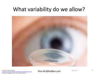 This work is licensed under a
Creative Commons Attribution-ShareAlike 4.0 International License.
Photos are copyrighted as per their respective license.
Rina.Nir@RadBee.com
What variability do we allow?
1905/2014
 