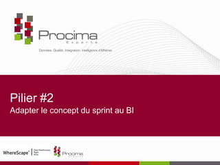 Pilier #2
Adapter le concept du sprint au BI
 